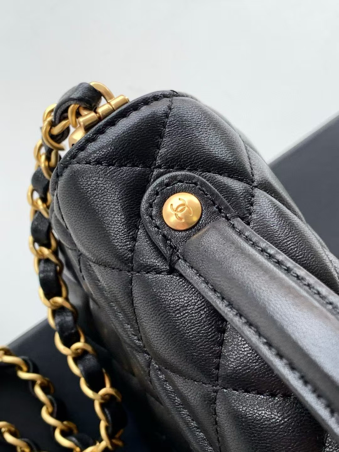 Ch*el mini flap top handle bag 12x22x6cm