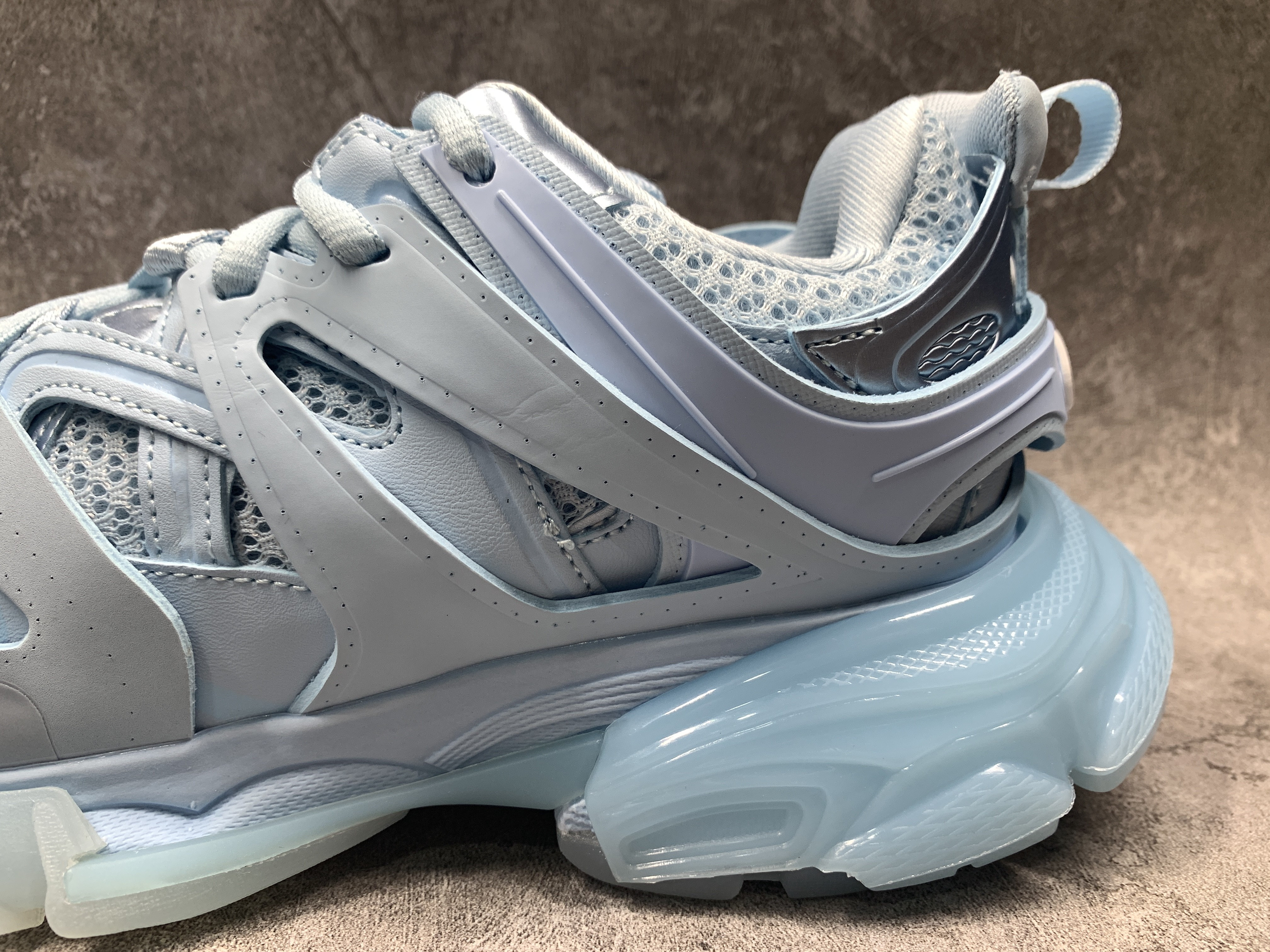 Balenciga Track Sneaker Clear Sole Light Blue