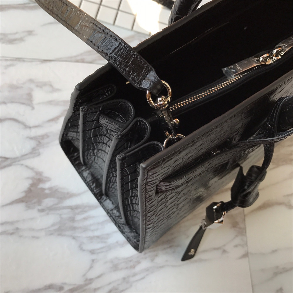 Y*L sac de jour small in matte crocodile embossed leather