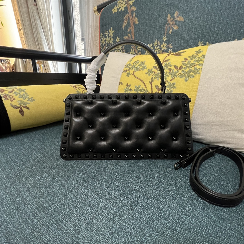 va*t*no GARAVANI ROCKSTUD PADDED NAPPA HANDBAG BLACK
