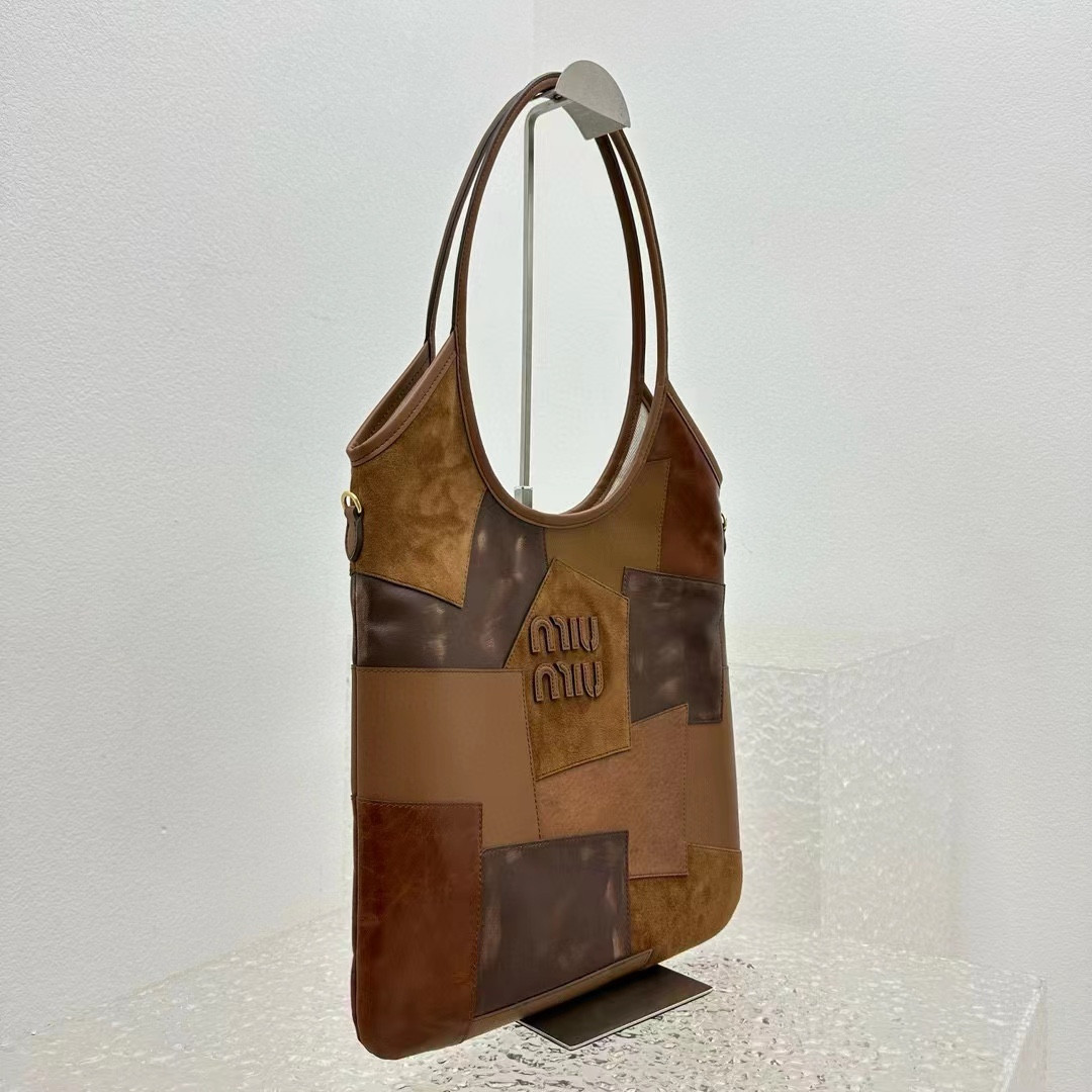 Miu Miu IVY leather patchwork bag 40x35cm
