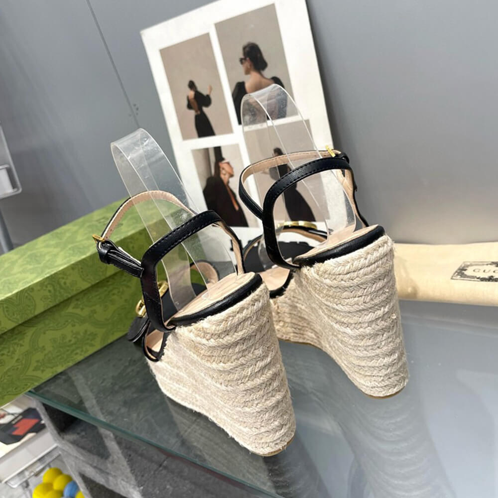 G*u*i women’s gg espadrille wedge sandals