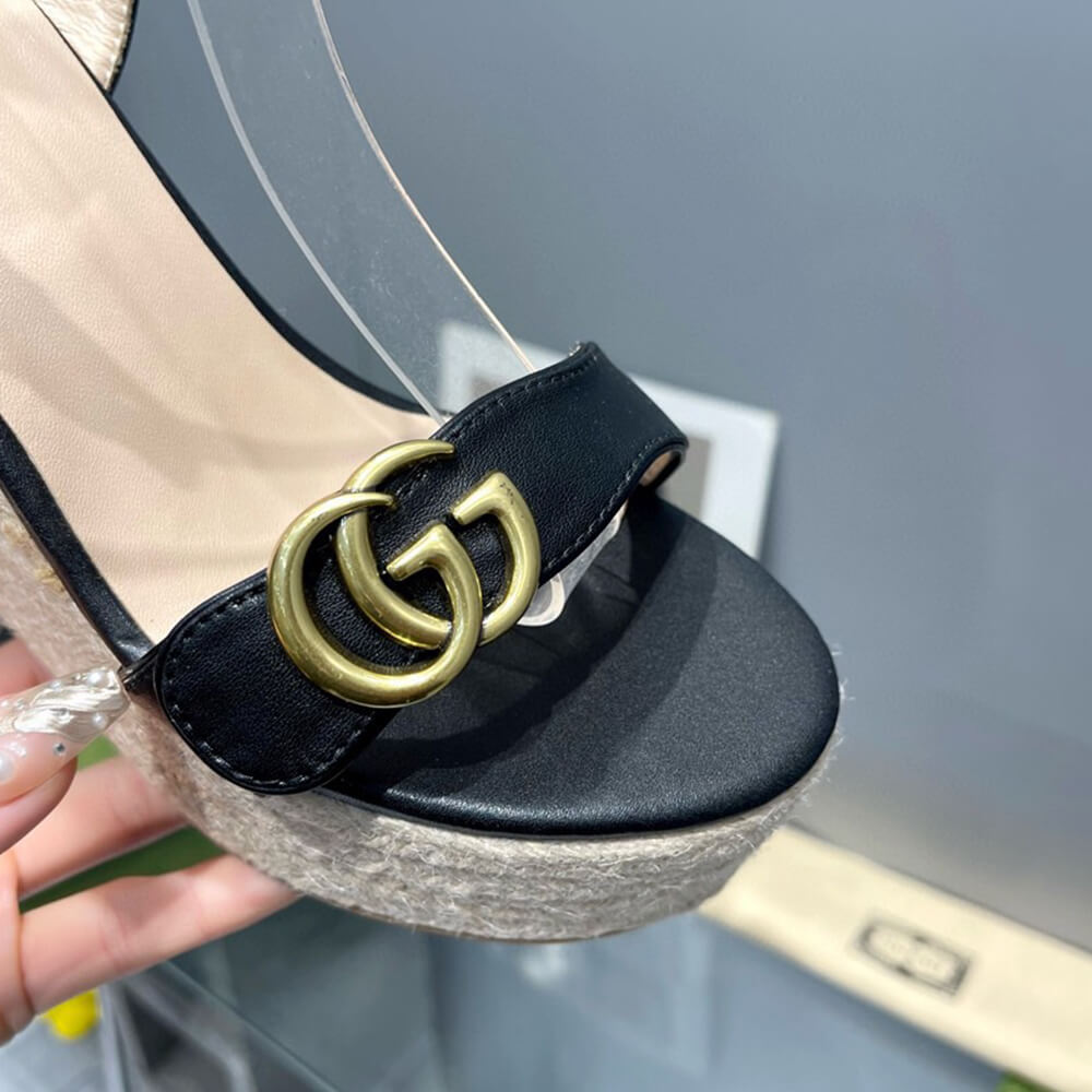 G*u*i women’s gg espadrille wedge sandals