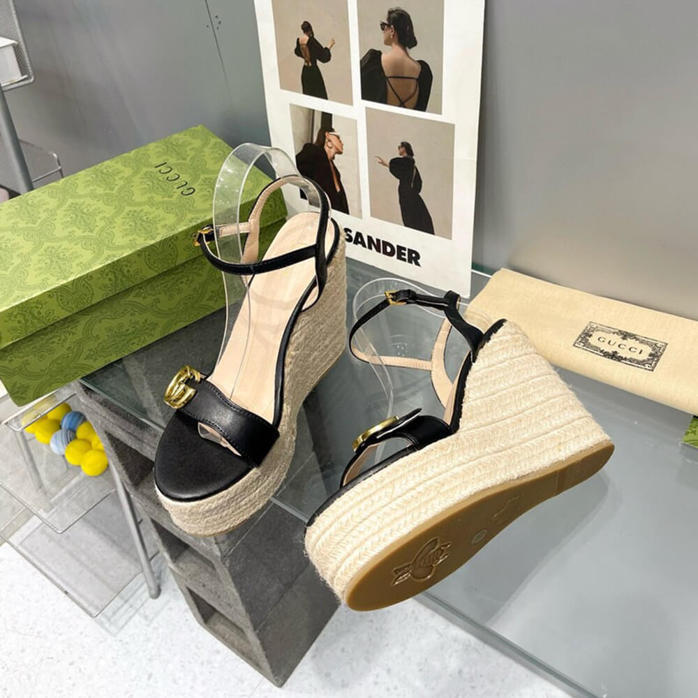 G*u*i women’s gg espadrille wedge sandals