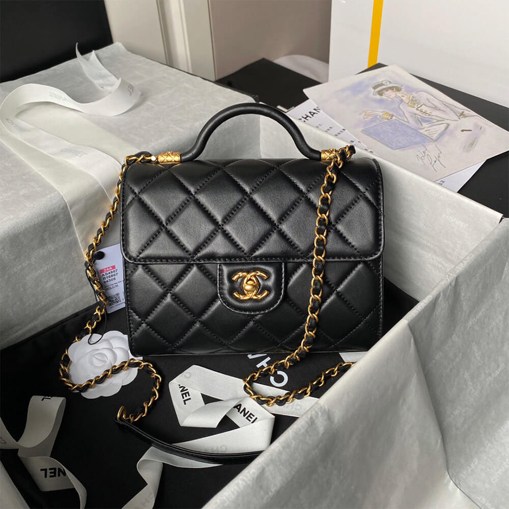 Small FLAP BAG WITH TOP HANDLE