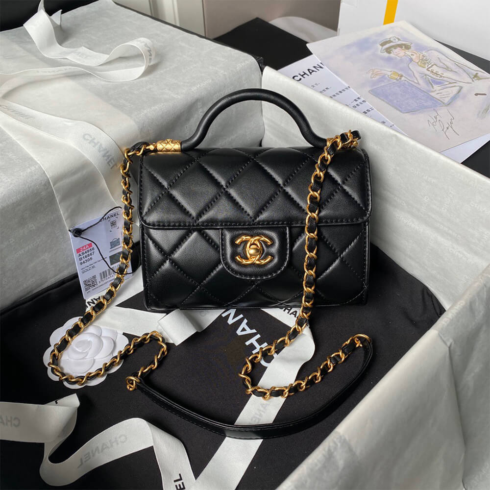 MINI FLAP BAG WITH TOP HANDLE
