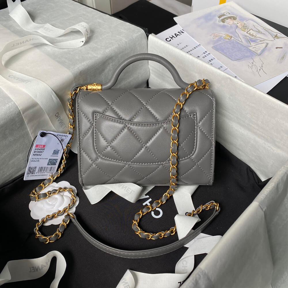 MINI FLAP BAG WITH TOP HANDLE