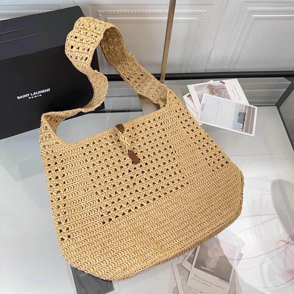 YSL Hobo Crochet bag in raffia and leather(HIGH-END GRADE)