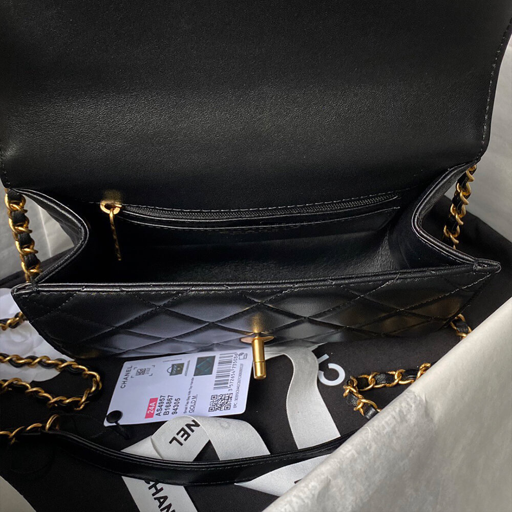 Small FLAP BAG WITH TOP HANDLE