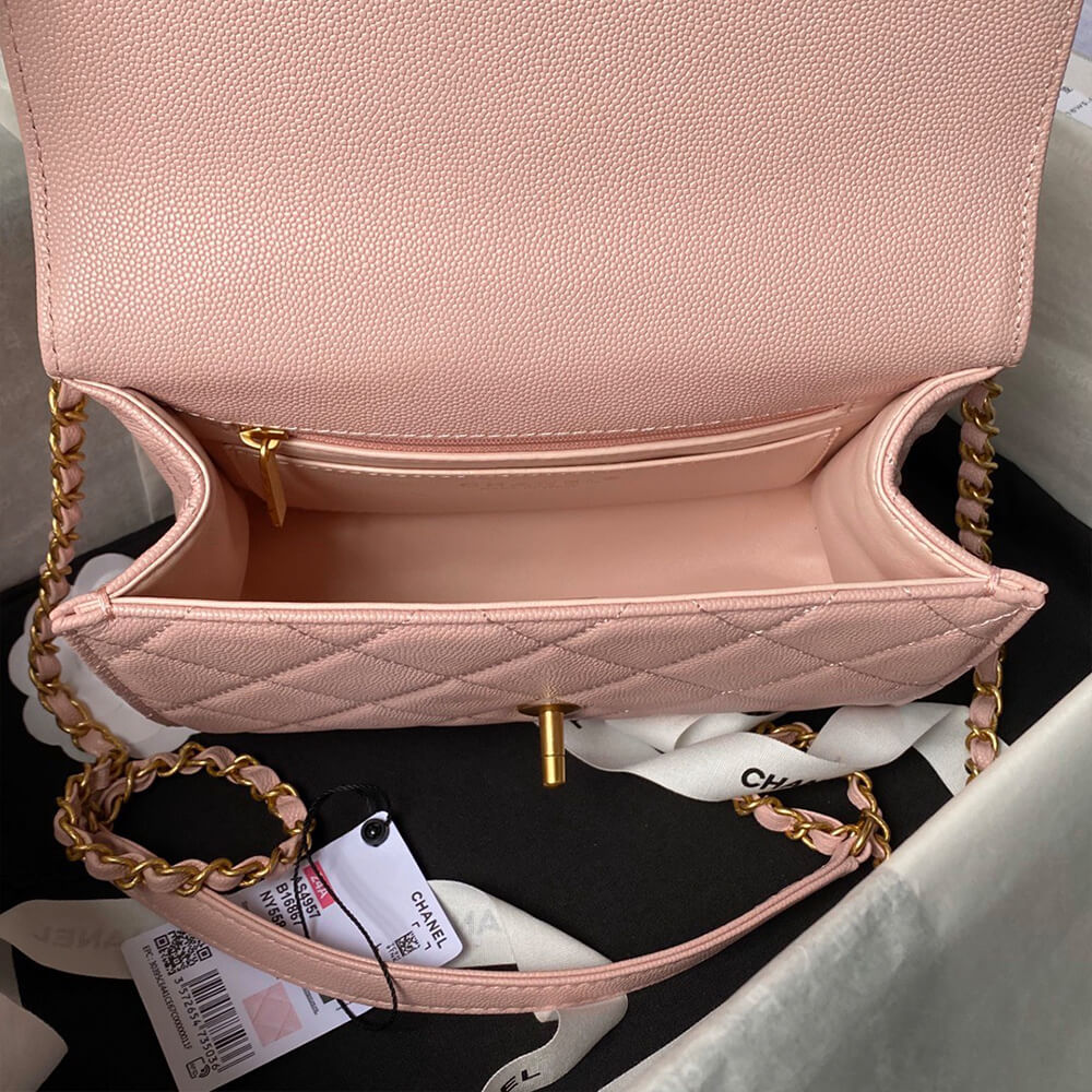 Small FLAP BAG WITH TOP HANDLE