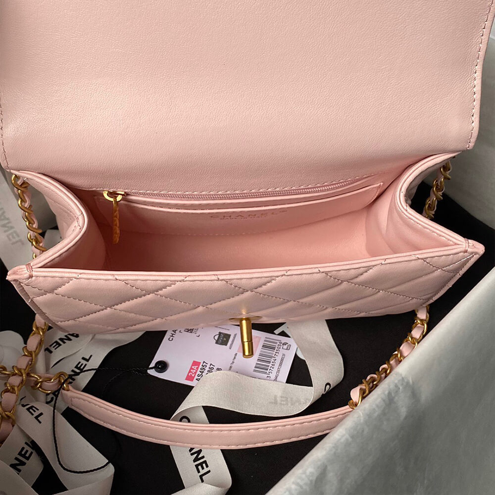 Small FLAP BAG WITH TOP HANDLE