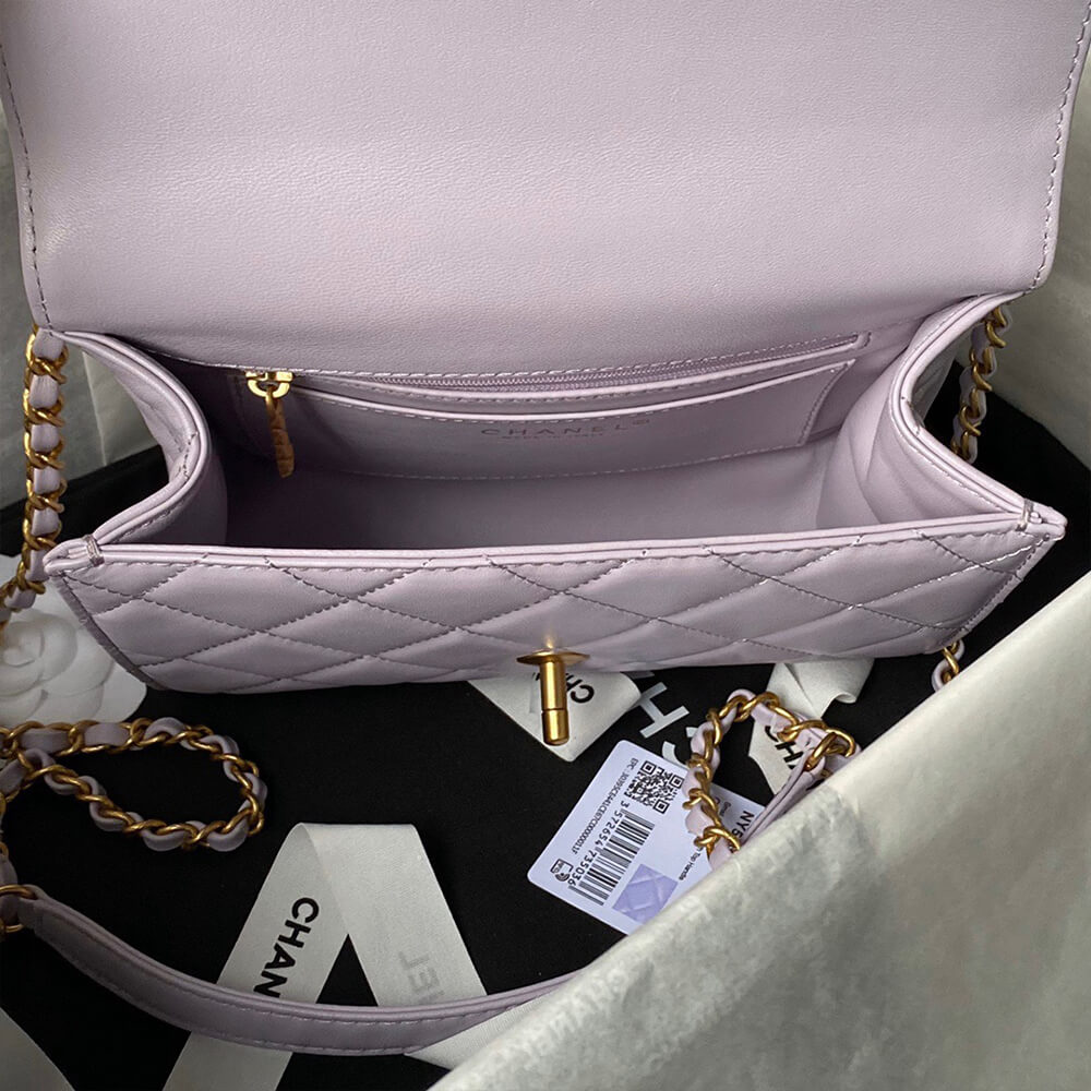 Small FLAP BAG WITH TOP HANDLE