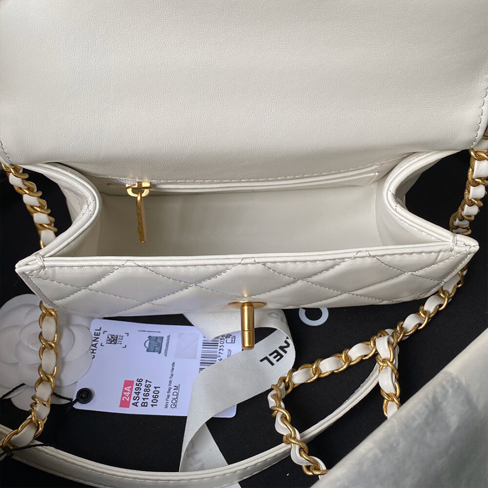 MINI FLAP BAG WITH TOP HANDLE