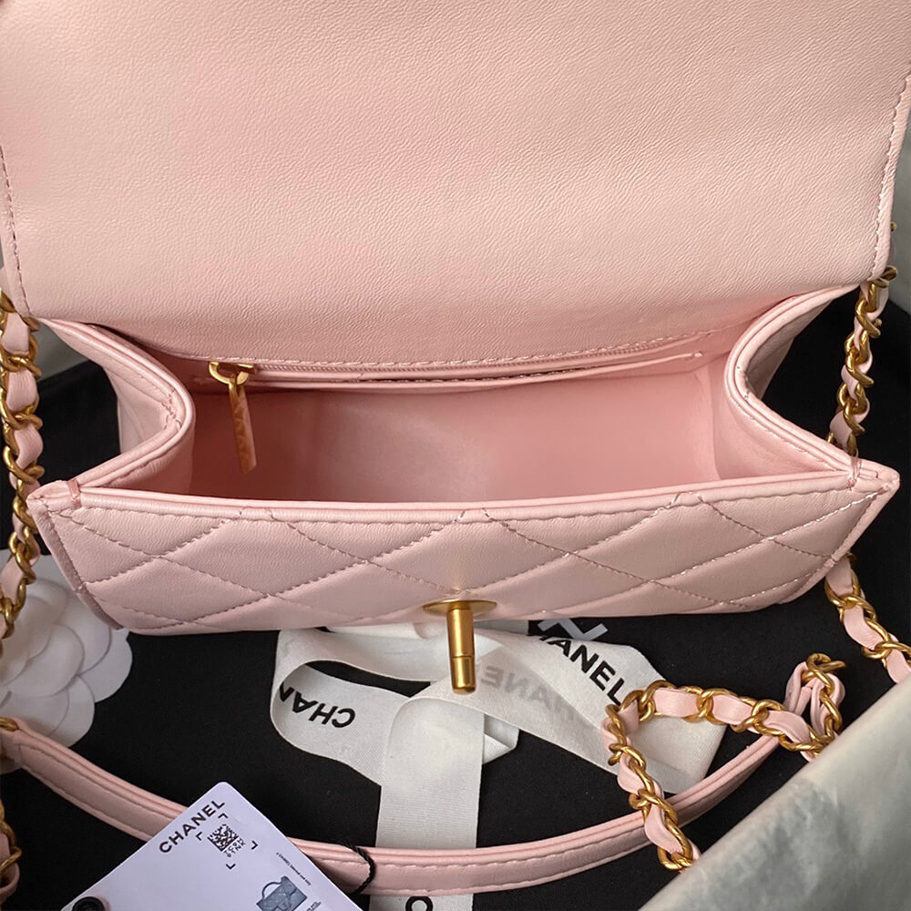 MINI FLAP BAG WITH TOP HANDLE