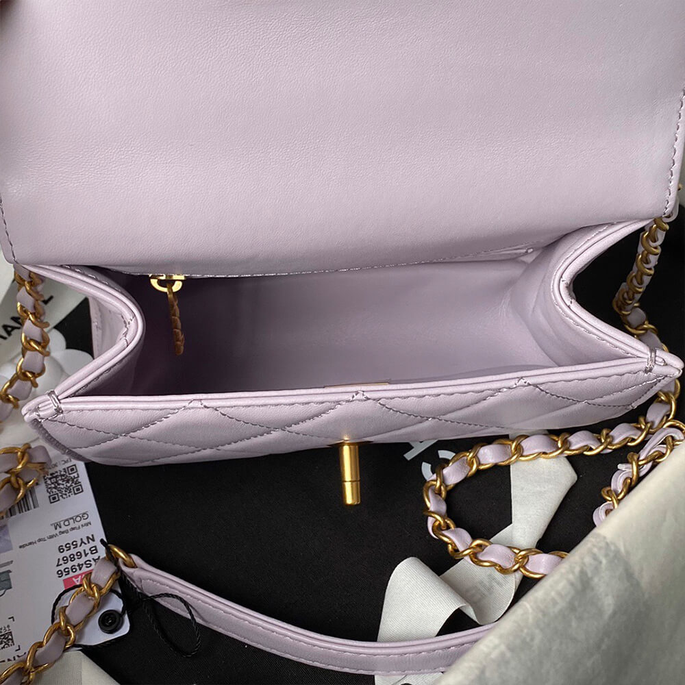 MINI FLAP BAG WITH TOP HANDLE