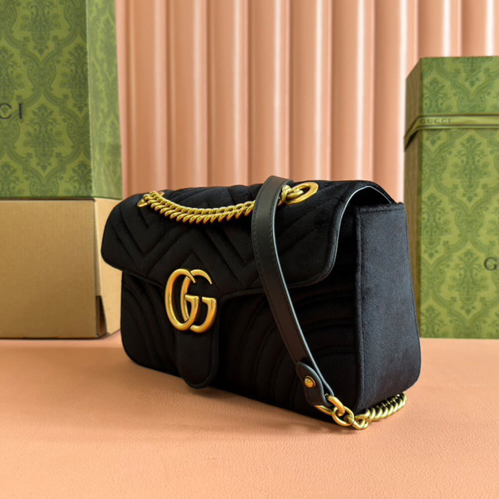 GG Velvet Small Marmont shoulder bag