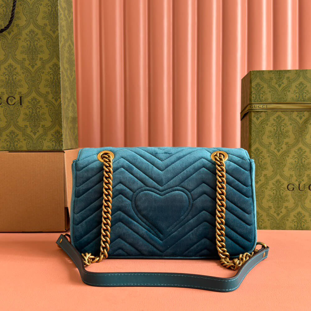 GG Velvet Small Marmont shoulder bag