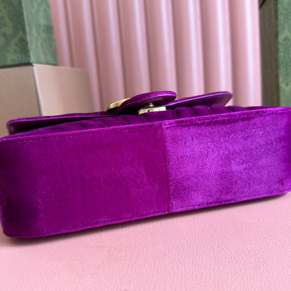 GG Velvet Small Marmont shoulder bag