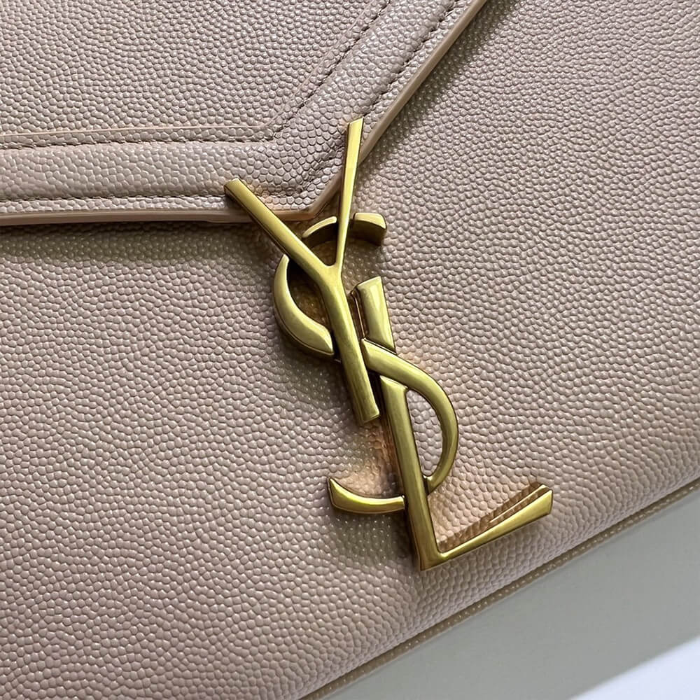 YSL CASSANDRA MINI TOP HANDLE BAG IN GRAIN DE POUDRE EMBOSSED LEATHER