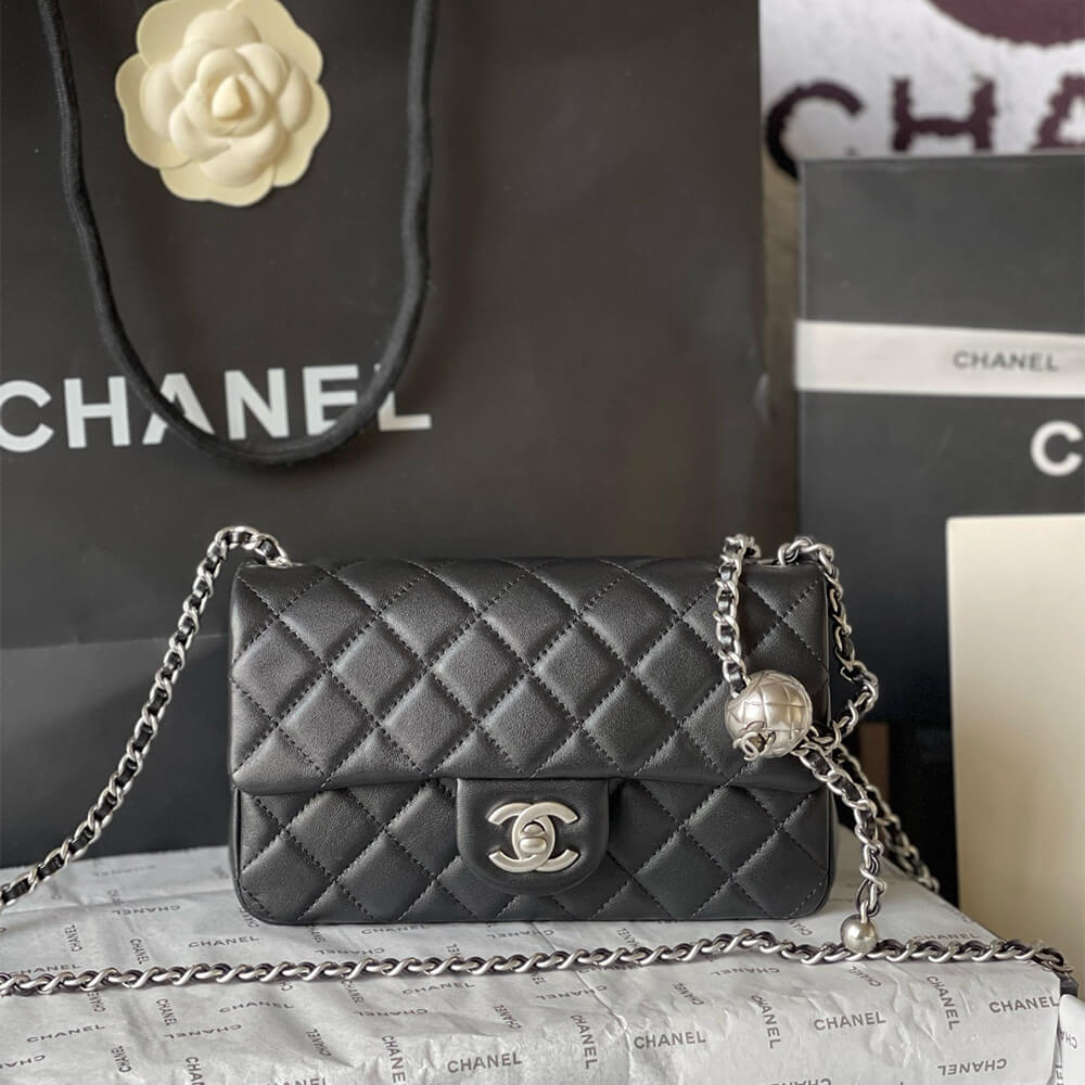 Ch*el pearl crush mini rectangular flap