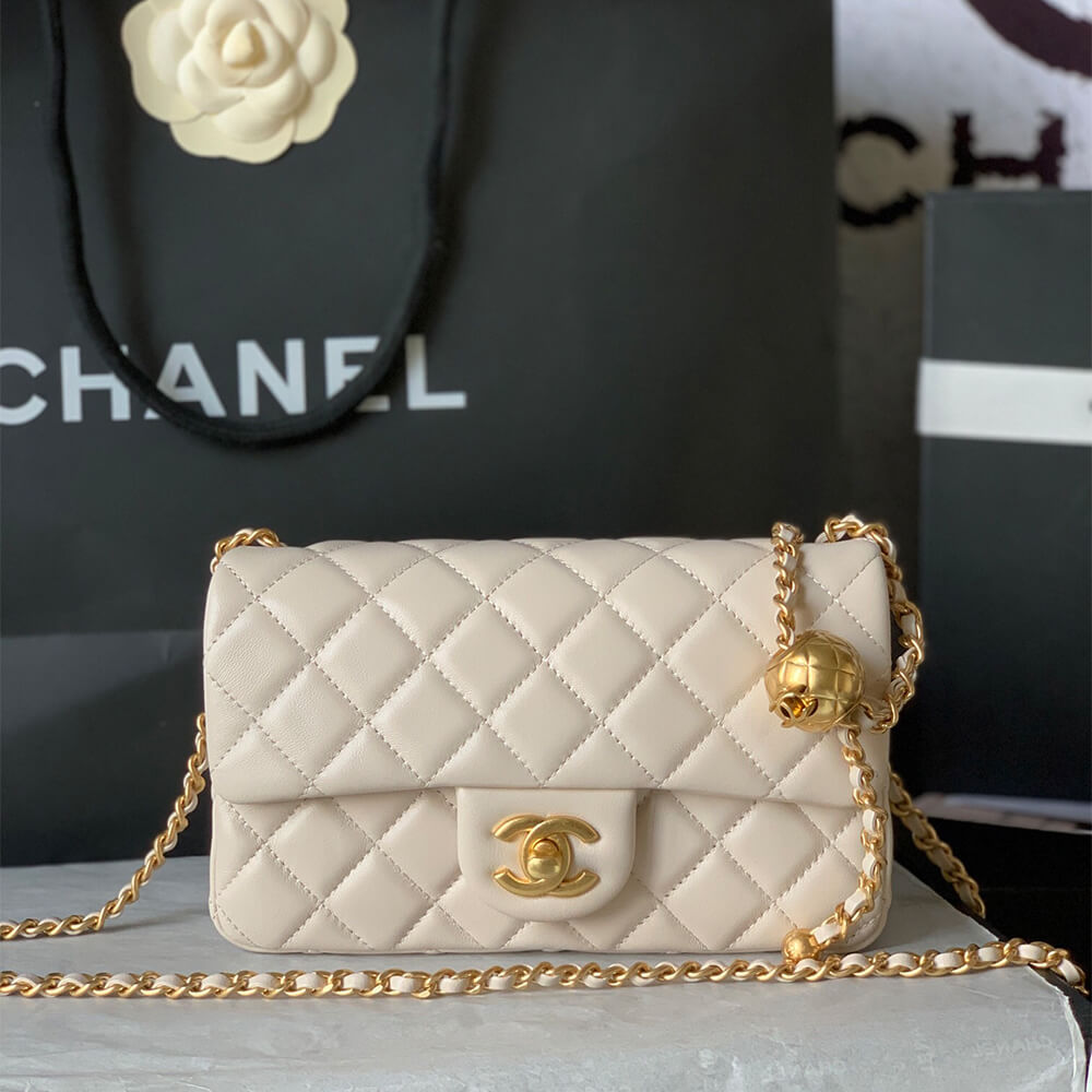 Ch*el pearl crush mini rectangular flap