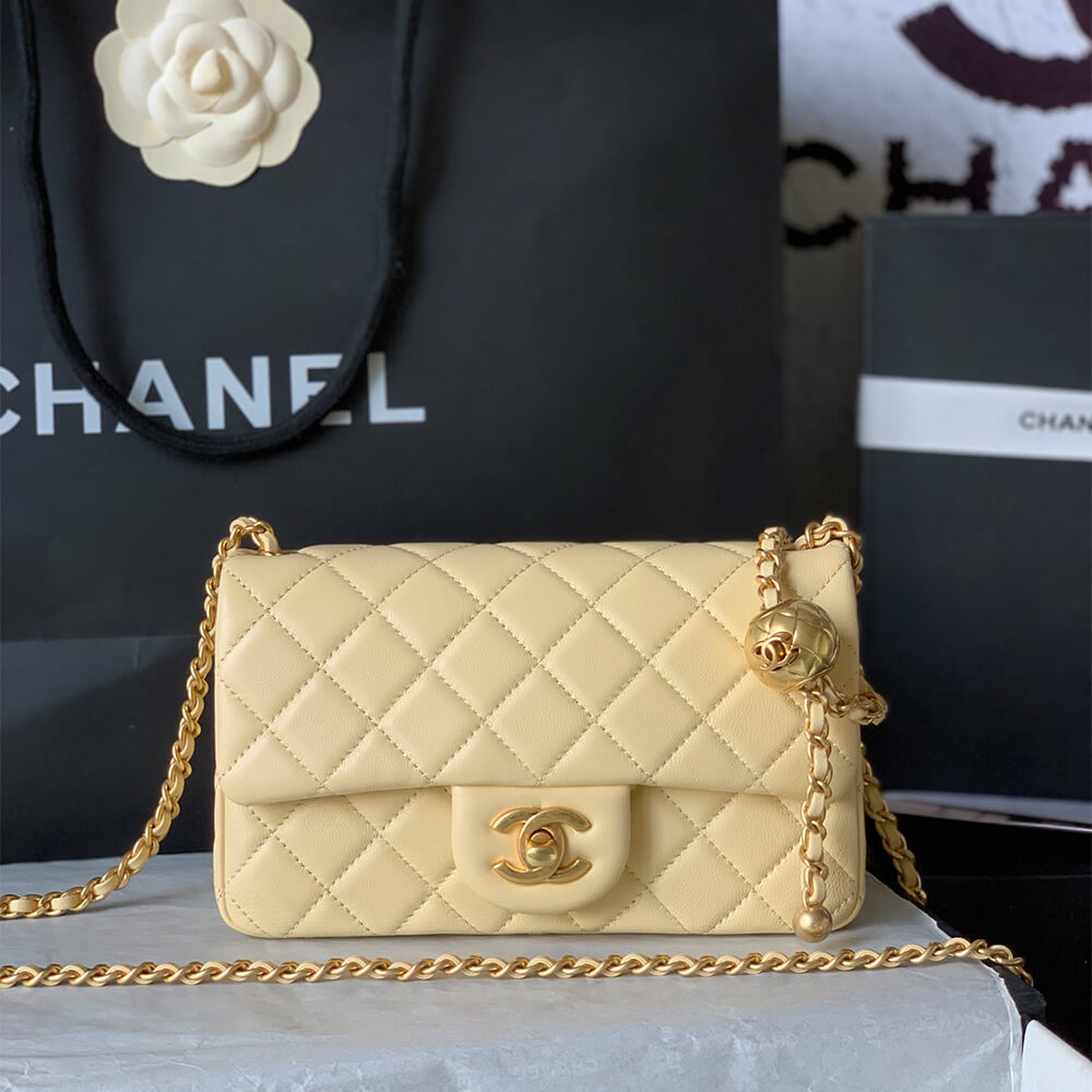 Ch*el pearl crush mini rectangular flap