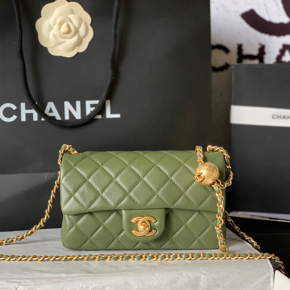 Ch*el pearl crush mini rectangular flap