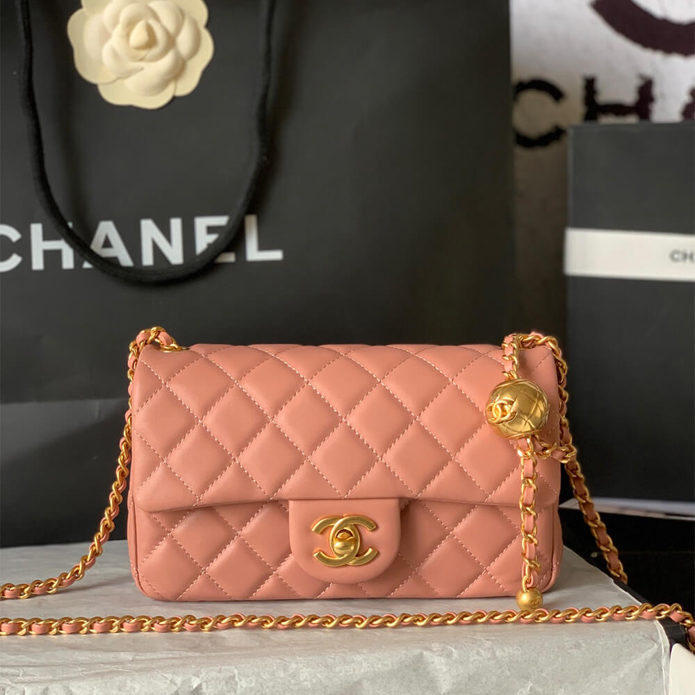 Ch*el pearl crush mini rectangular flap