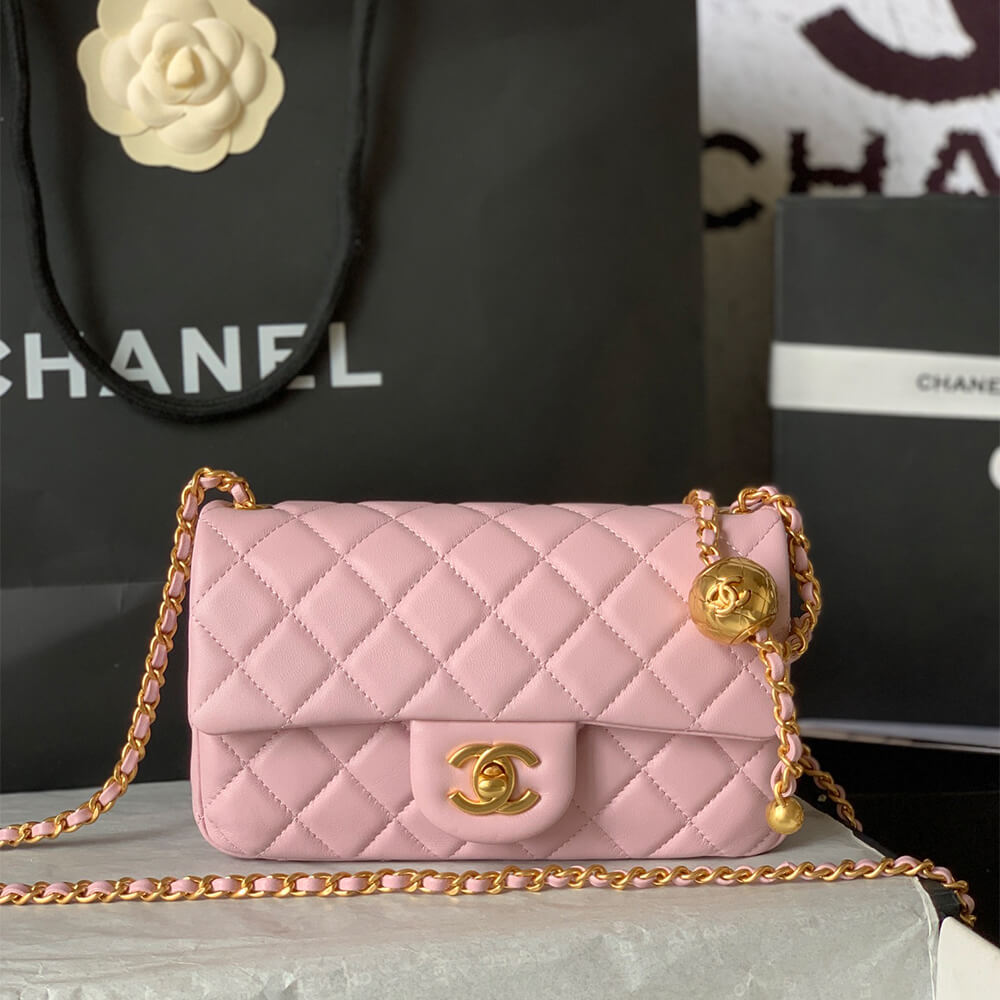 Ch*el pearl crush mini rectangular flap