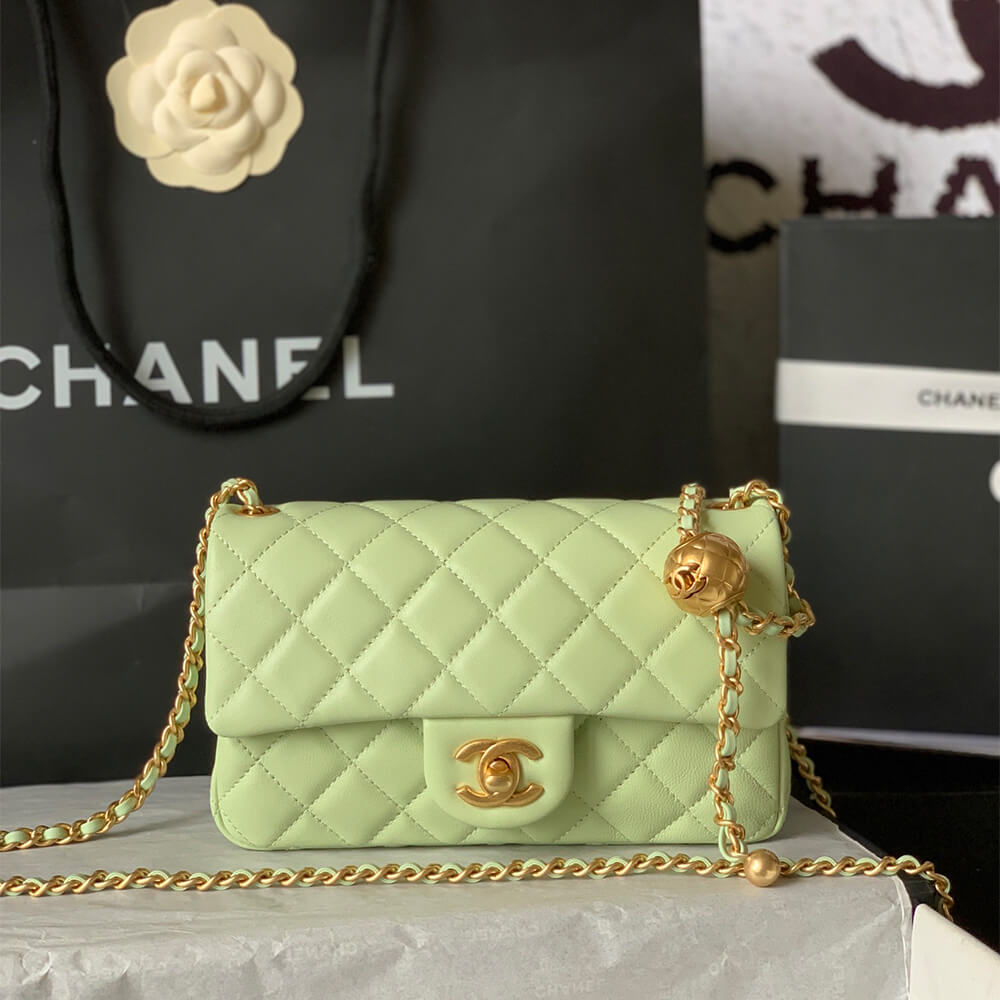 Ch*el pearl crush mini rectangular flap