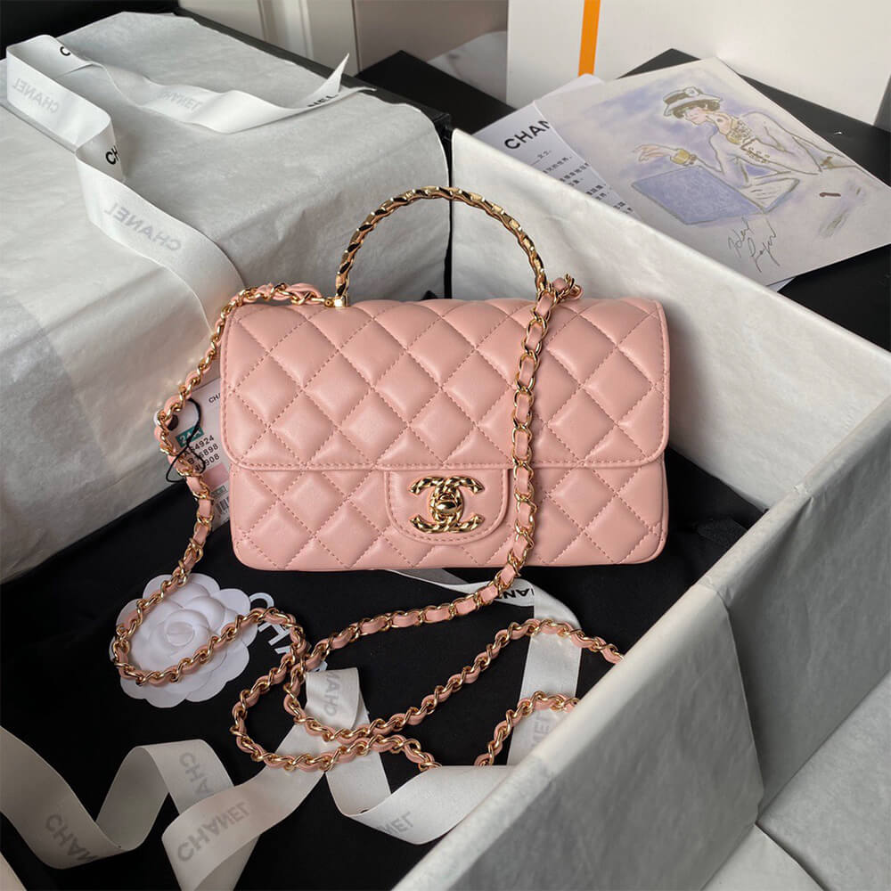 Ch*el mini flap bag with top handle