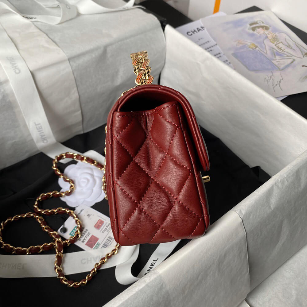 Ch*el mini flap bag with top handle
