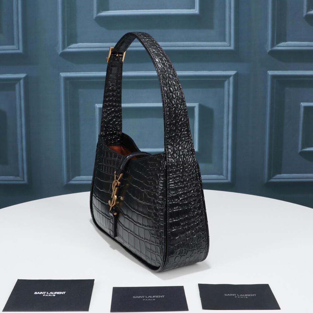 YSL LE 5 À 7 Crocodile embossed glossed leather