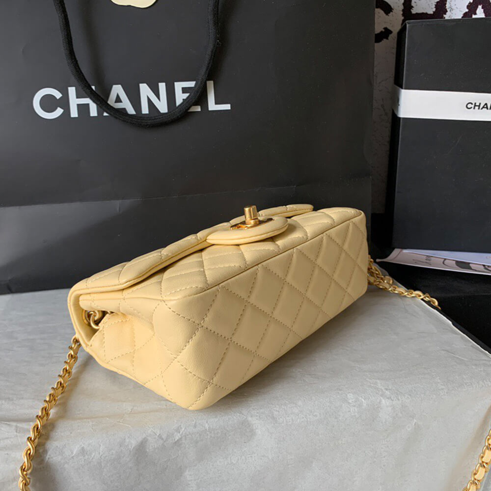 Ch*el pearl crush mini rectangular flap