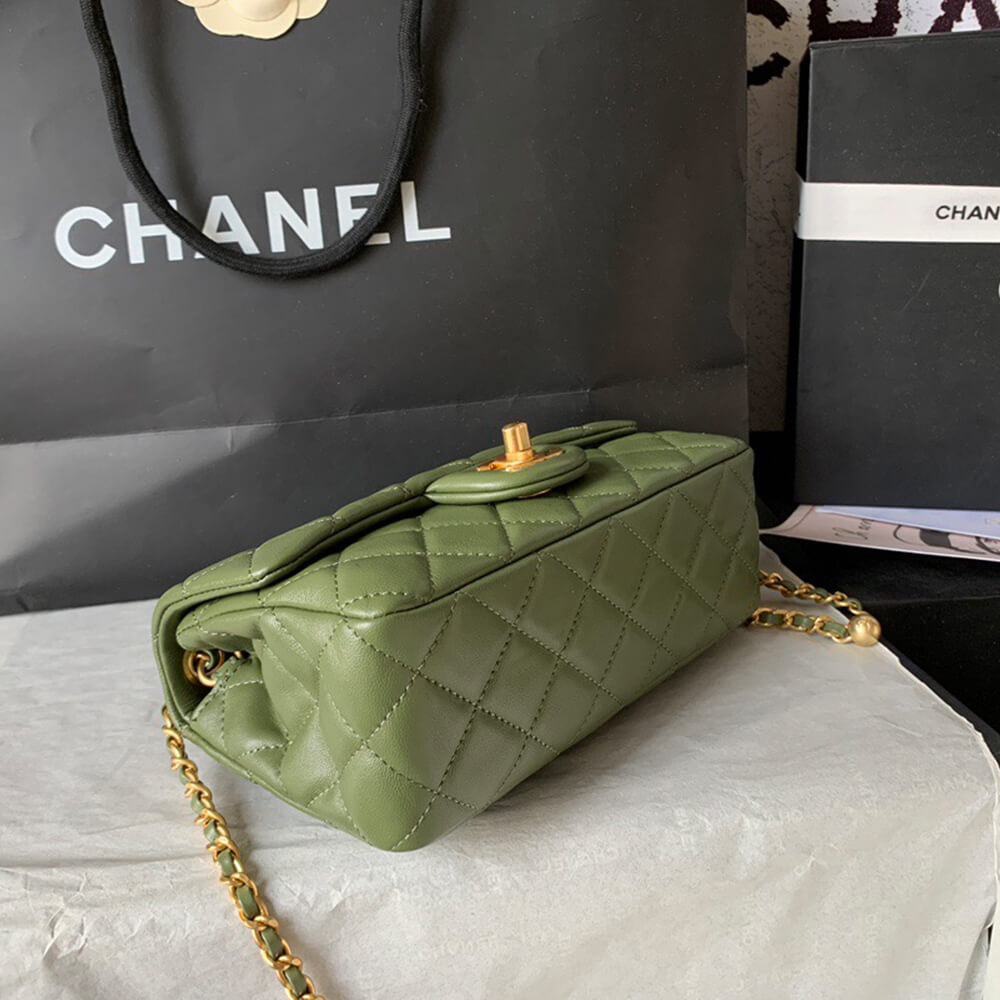 Ch*el pearl crush mini rectangular flap