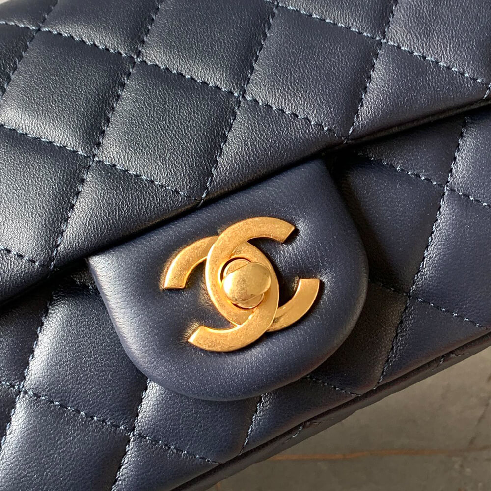 Ch*el pearl crush mini rectangular flap