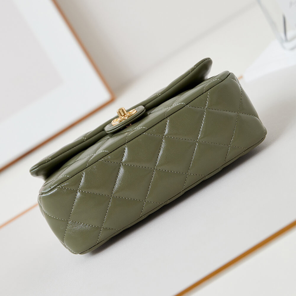 Ch*el flap bag with top handle