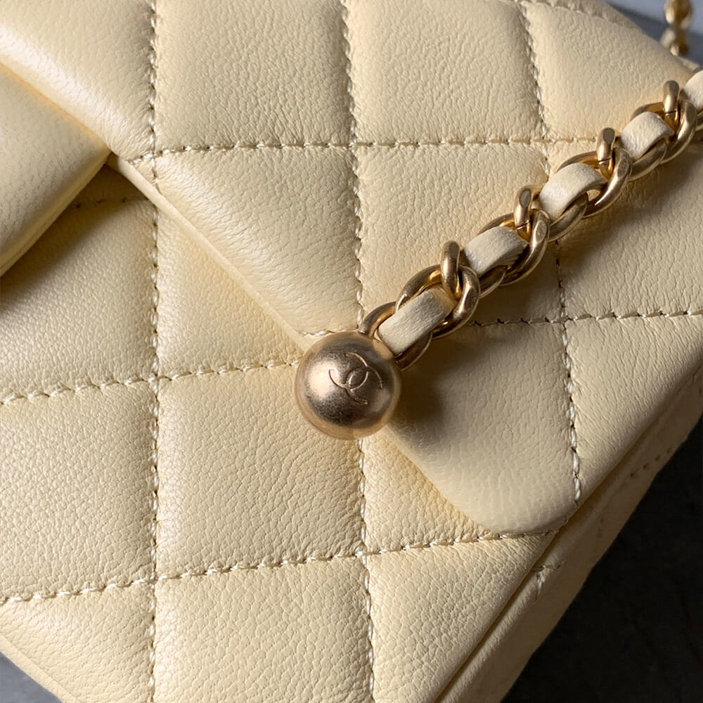 Ch*el pearl crush mini rectangular flap