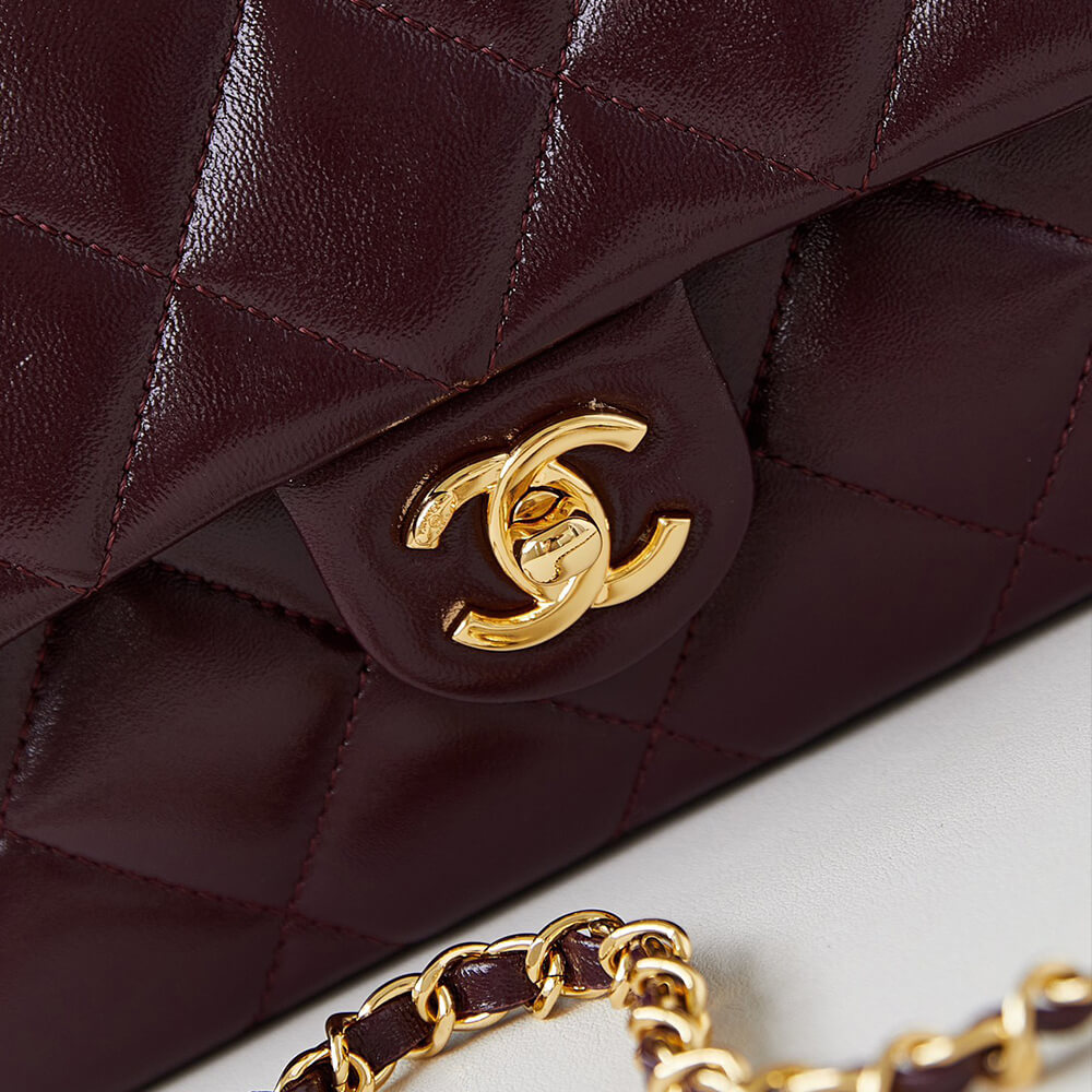 Ch*el flap bag with top handle