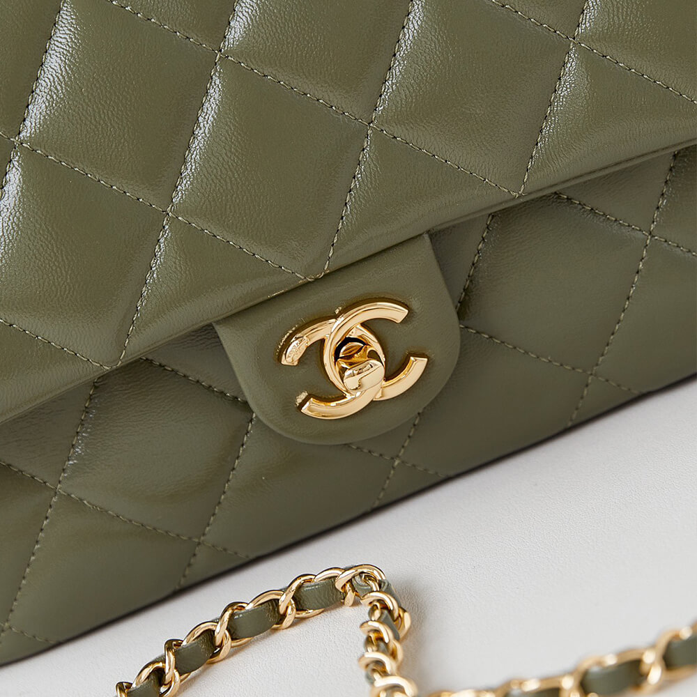 Ch*el flap bag with top handle