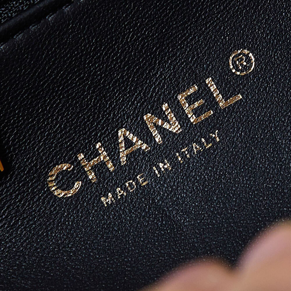Ch*el flap bag with top handle