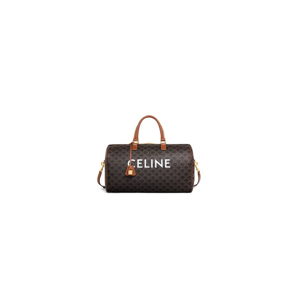 Ce**e medium duffle bag in logo-print calfskin