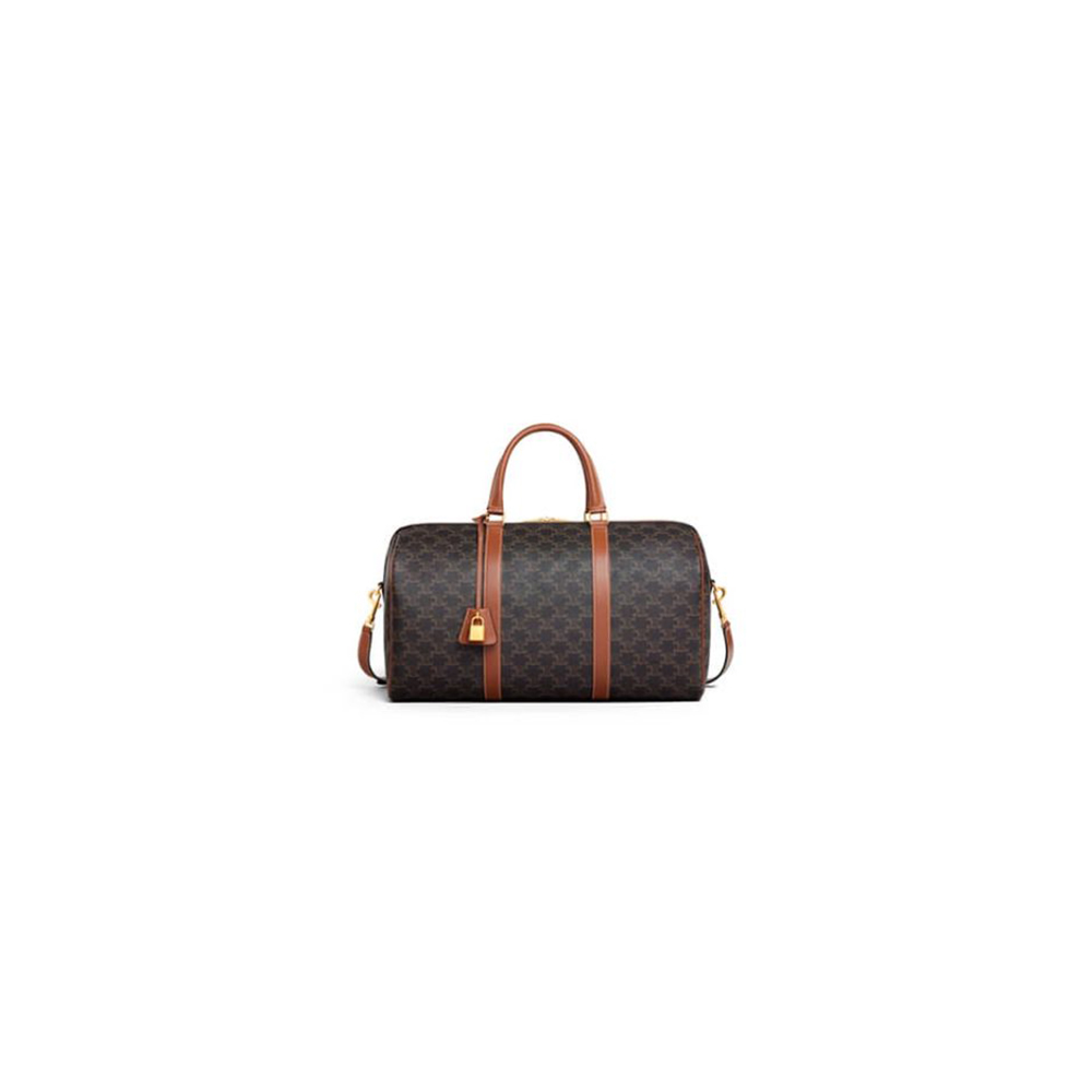 Ce**e medium duffle bag in logo-print calfskin