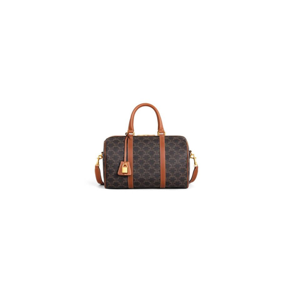 Ce**e logo print calfskin boston bag