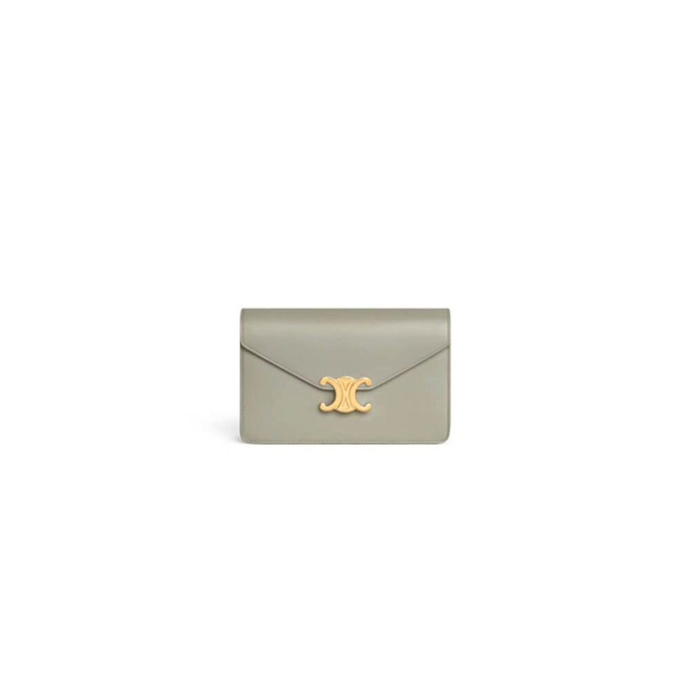 Ce**e margo shiny calfskin leather chain wallet