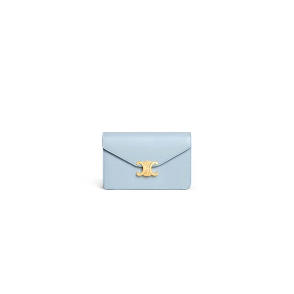 Ce**e margo shiny calfskin leather chain wallet