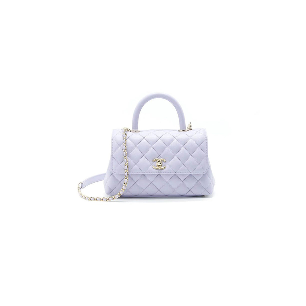 Ch*el coco handle bag small