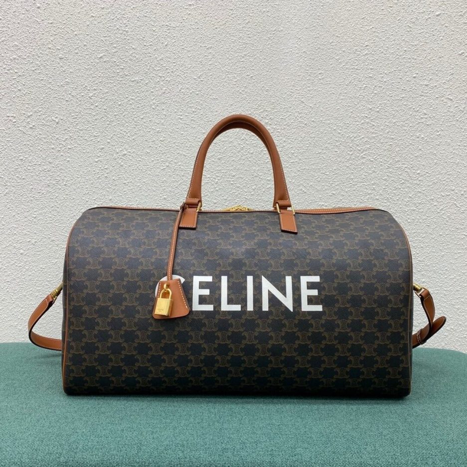 Ce**e large travel bag in logo print and calfskin