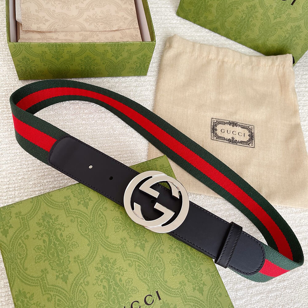 G*u*i buckle web belt