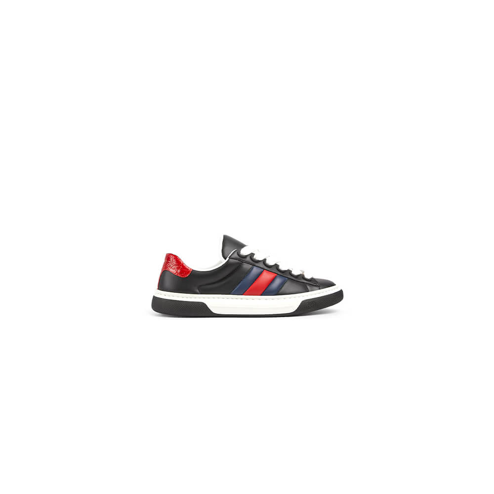 G*u*i ace web stripe leather sneakers